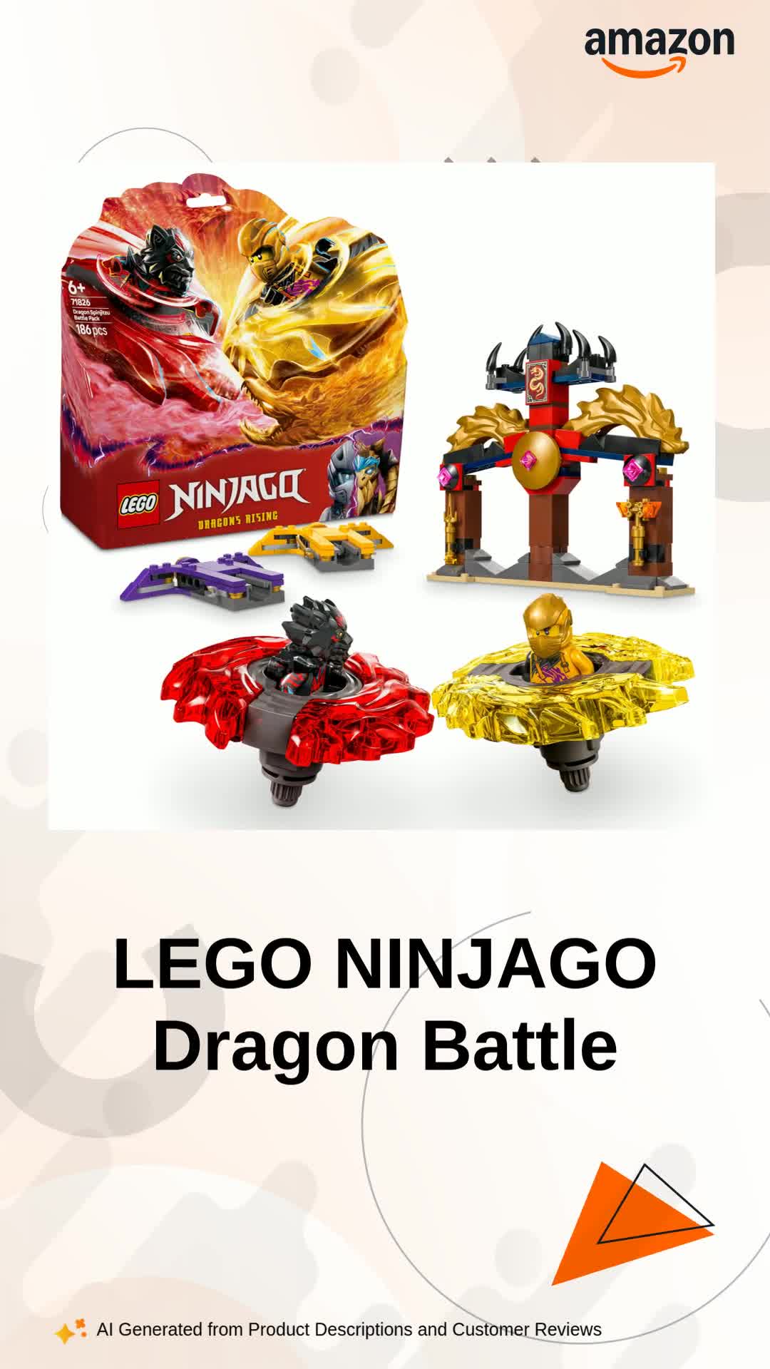 LEGO NINJAGO Dragon Spinjitzu Battle Pack Action Toy Set 71826